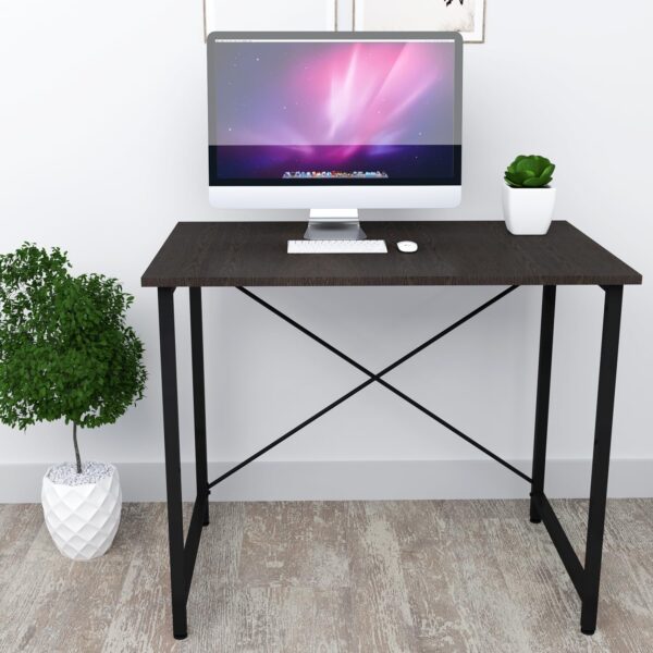 Wooden Study Table with Metal Frame - Image 2